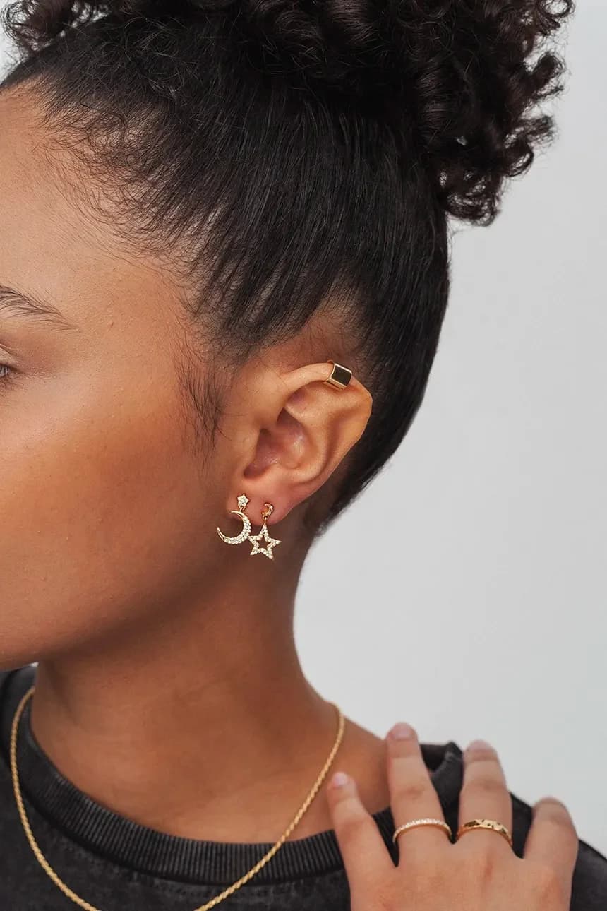 позолоченные серебряные серьги SKY - фото 3