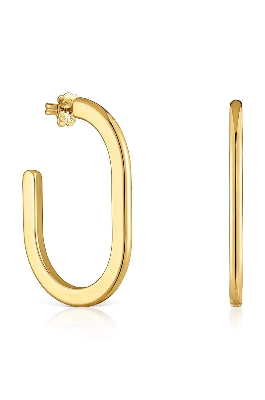 Серьги Line из позолоченного серебра