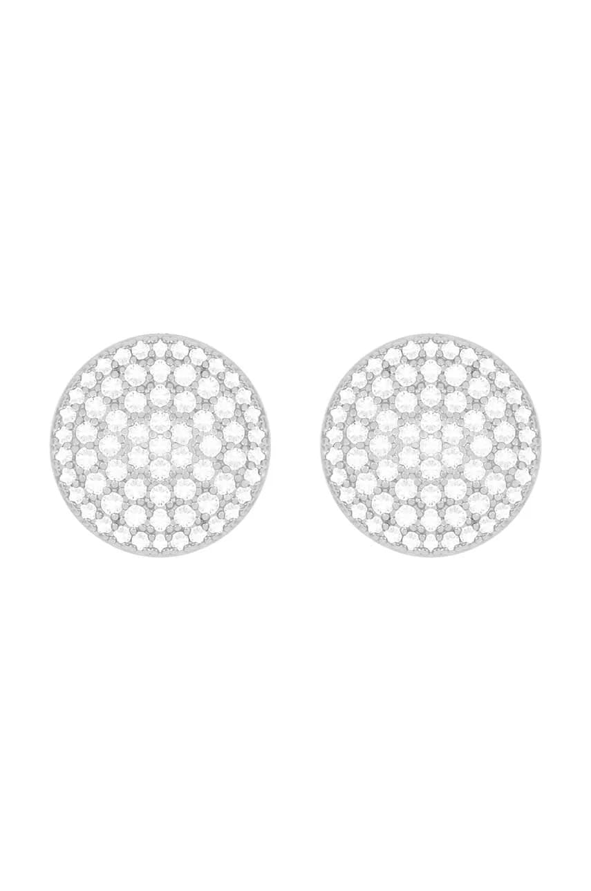 Посеребренные серьги Microsetting