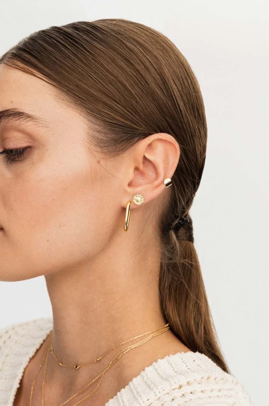 Позолоченные серебряные серьги BELIEVE - фото 3