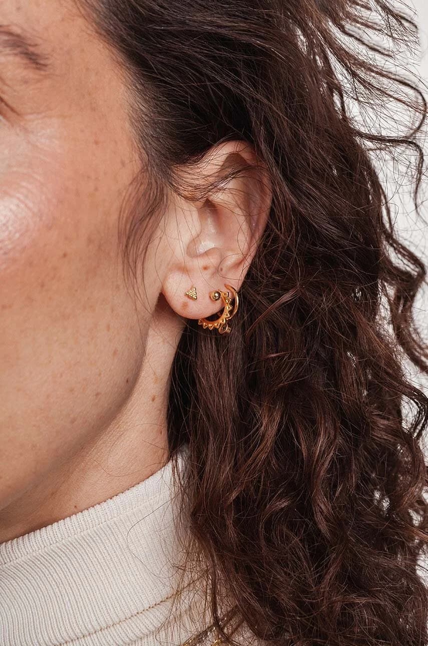 Позолоченные серебряные серьги ROCK IT - фото 3