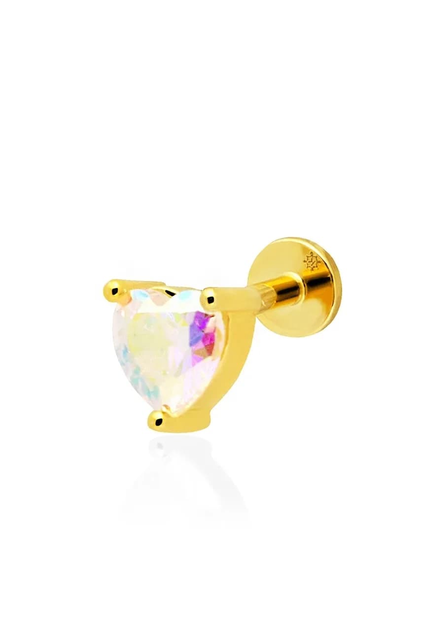 Позолоченная серебряная серьга