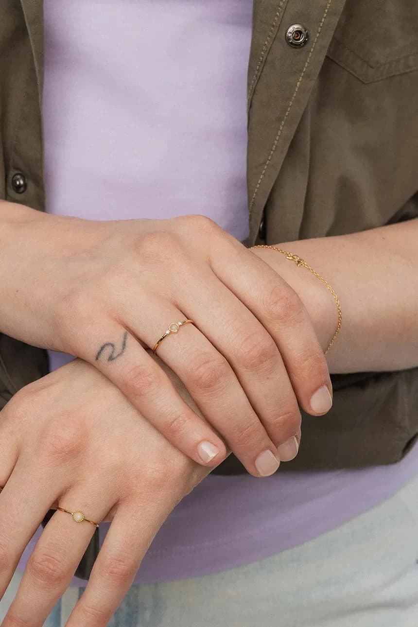 Позолоченное серебряное кольцо DUO - фото 5