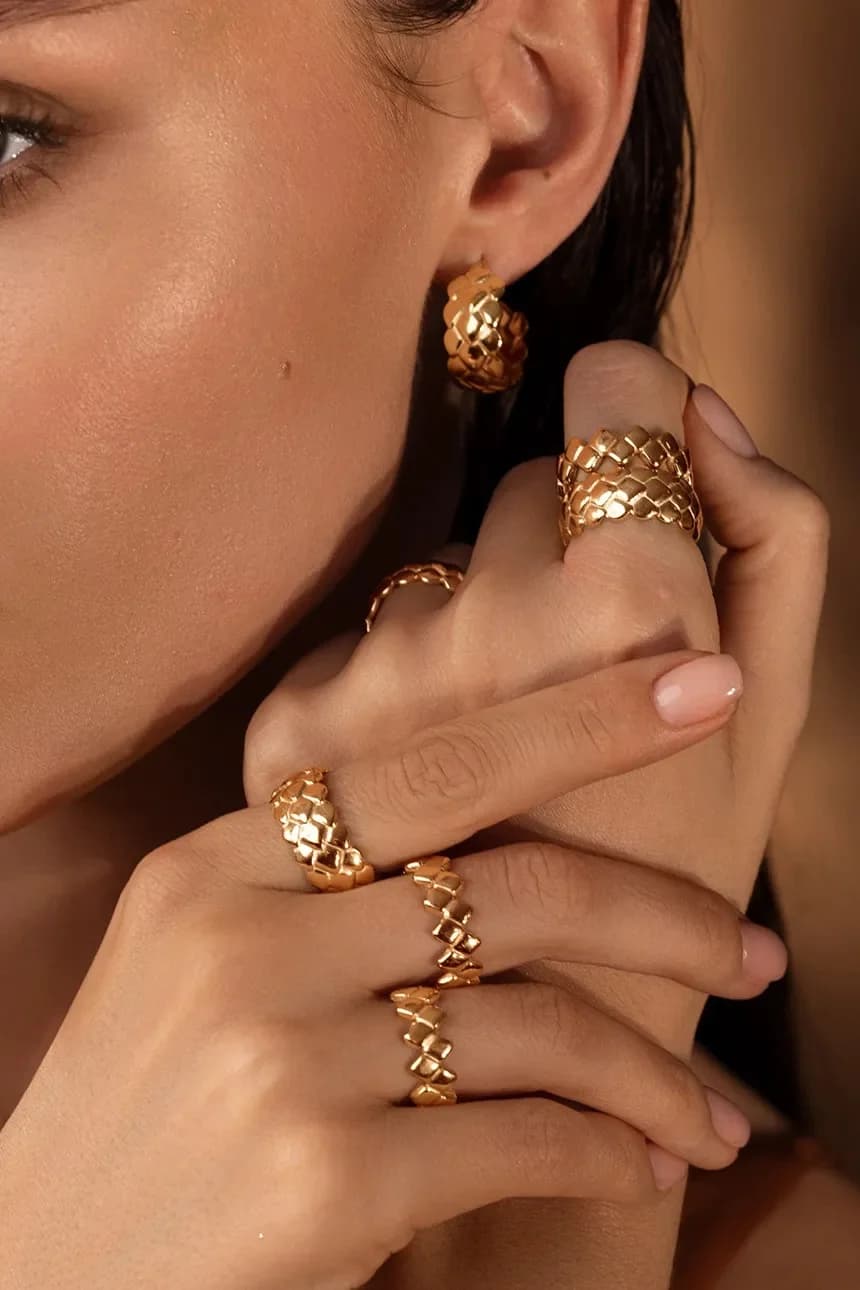 Позолоченное кольцо «Змея» - фото 2