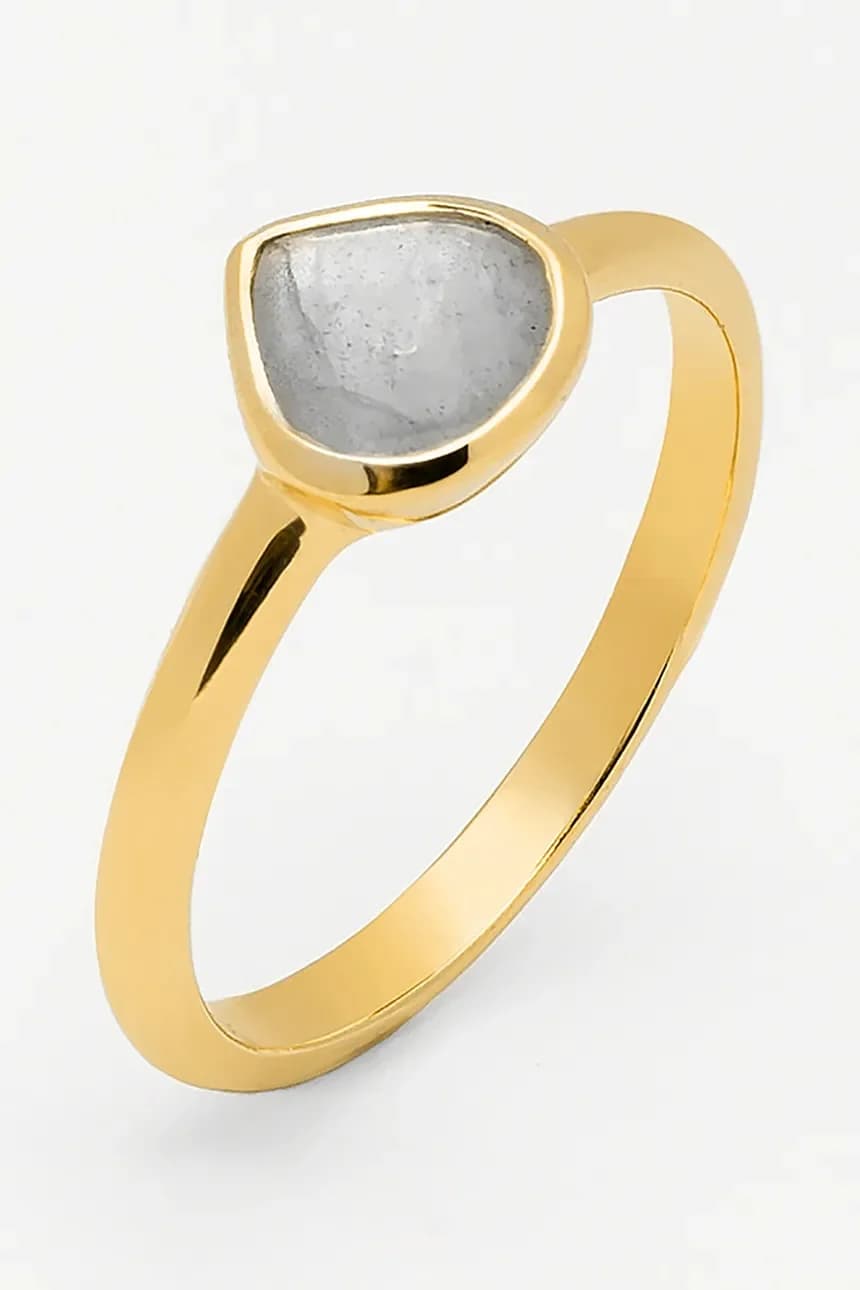 Позолоченное серебряное кольцо DUO - фото 2