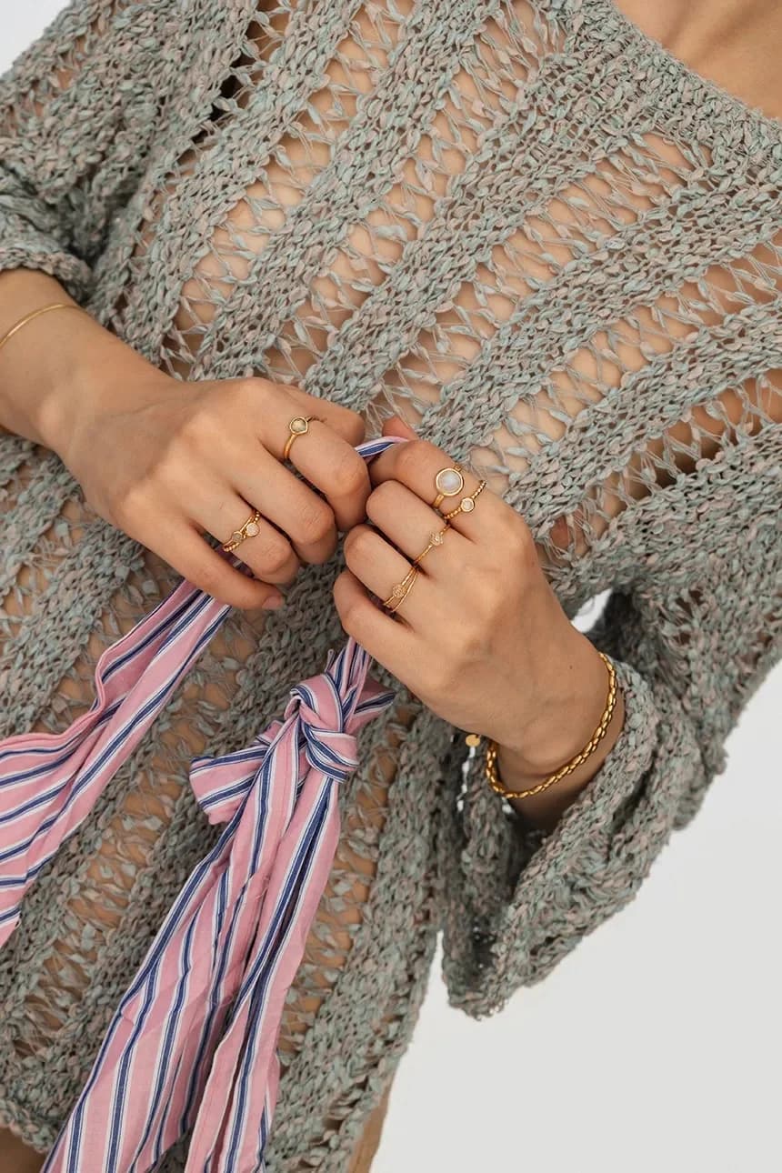 Позолоченное серебряное кольцо DUO - фото 5