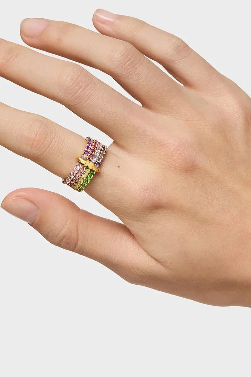 Кольцо из серебра с позолотой. - фото 7