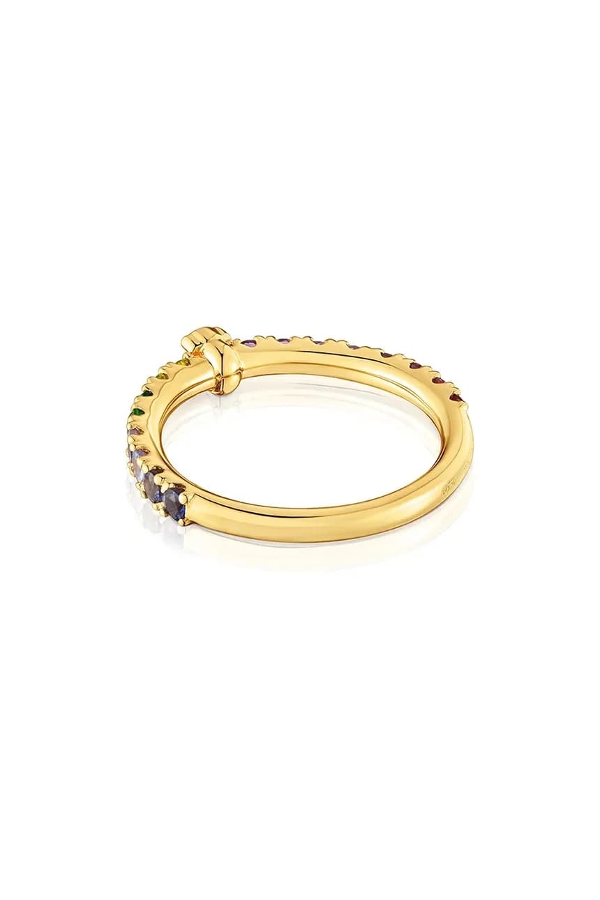 Кольцо из серебра с позолотой. - фото 3