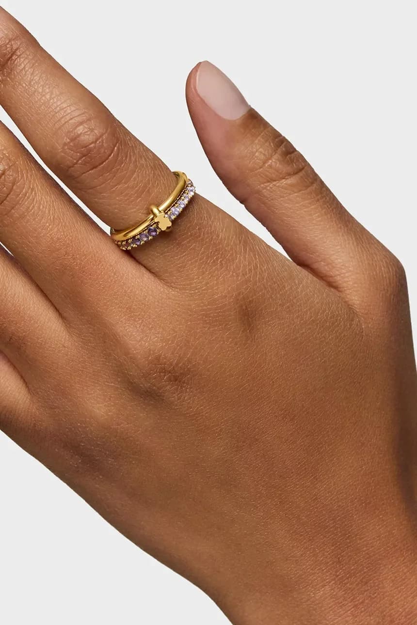 Кольцо из серебра с позолотой. - фото 6