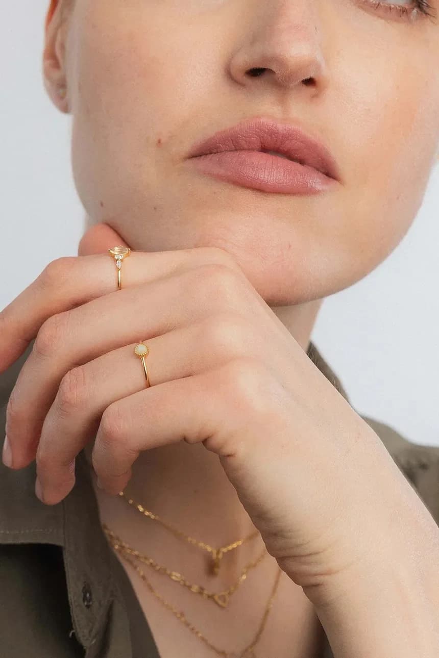 Серебряное кольцо GLAMOUR с позолотой - фото 4