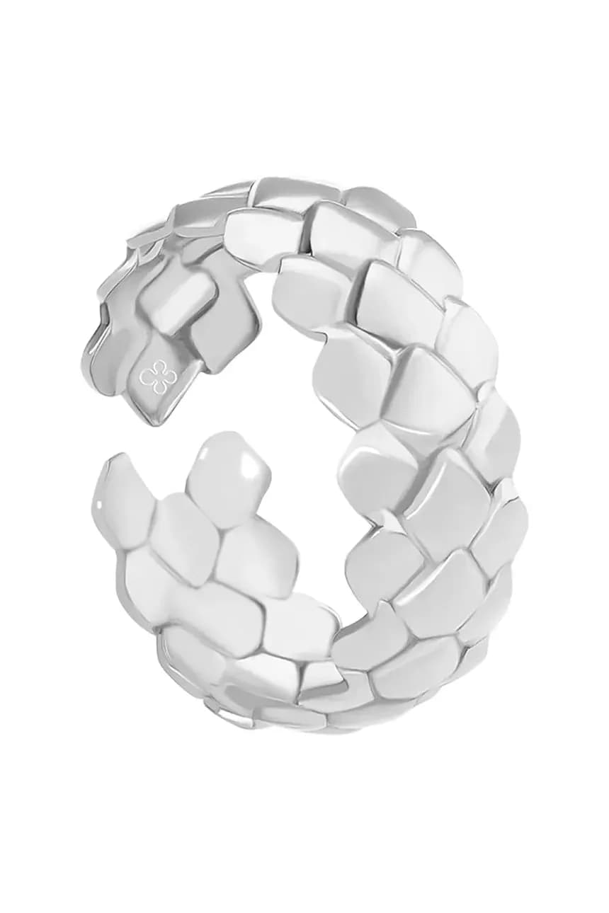 Посеребренное кольцо «Змея»