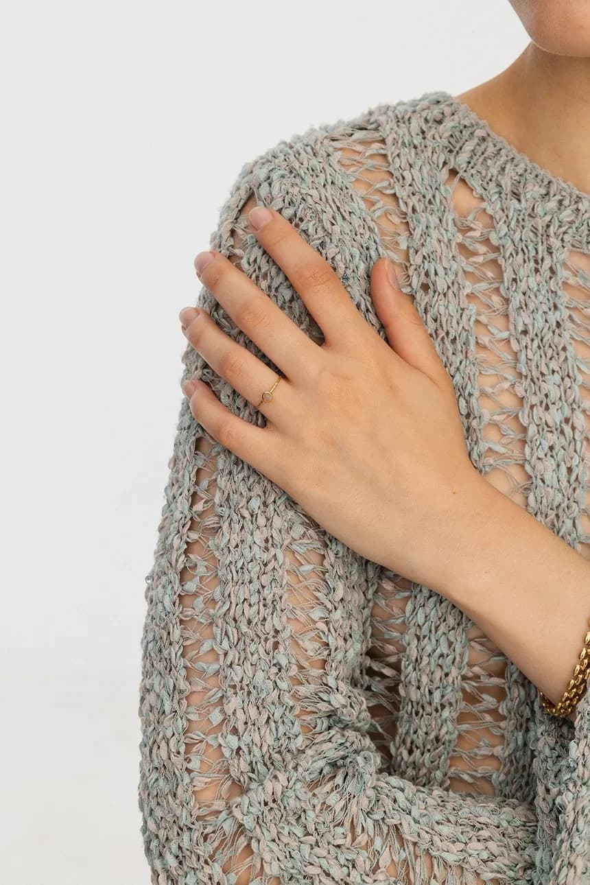 Позолоченное серебряное кольцо DUO - фото 4