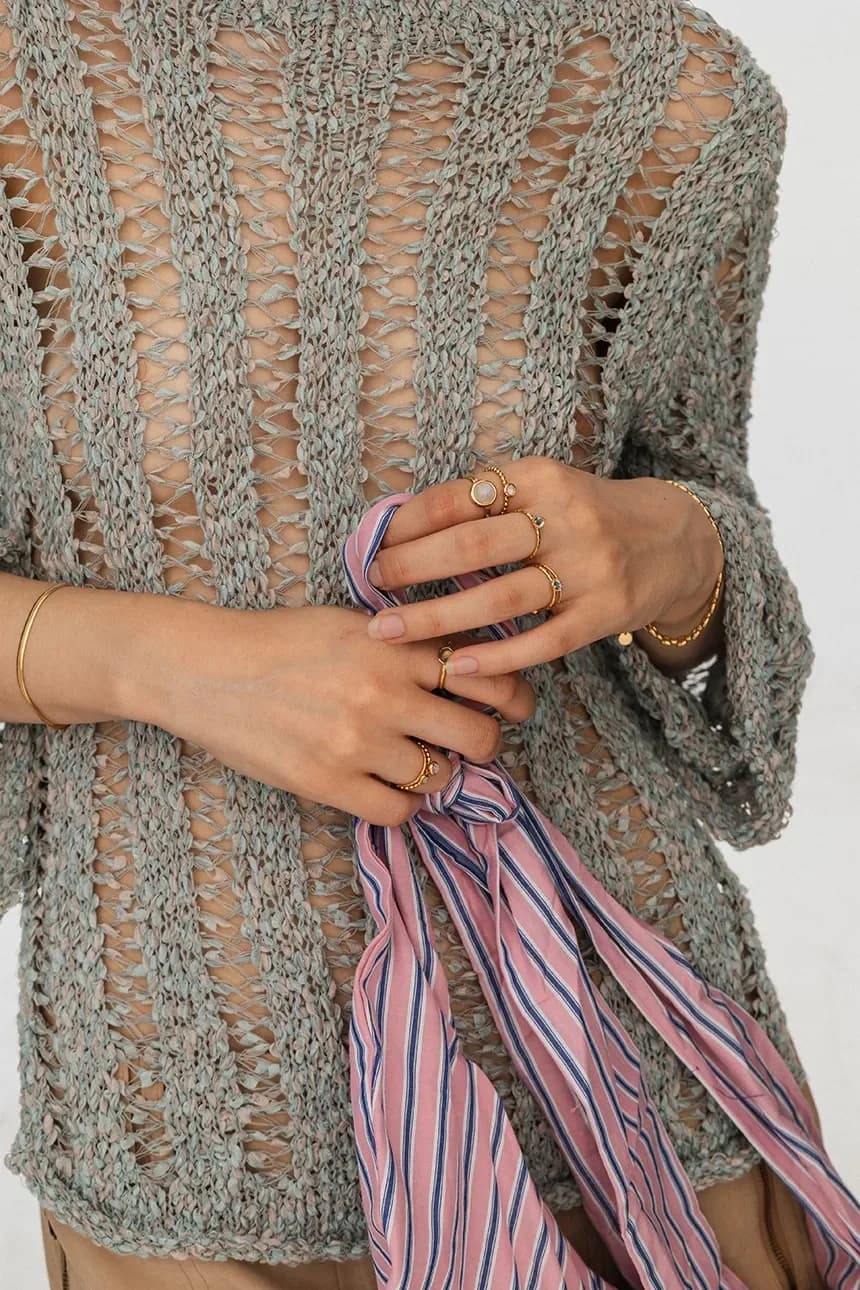 Позолоченное серебряное кольцо DUO - фото 4