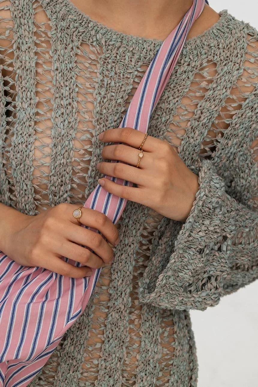 Позолоченное серебряное кольцо DUO - фото 6