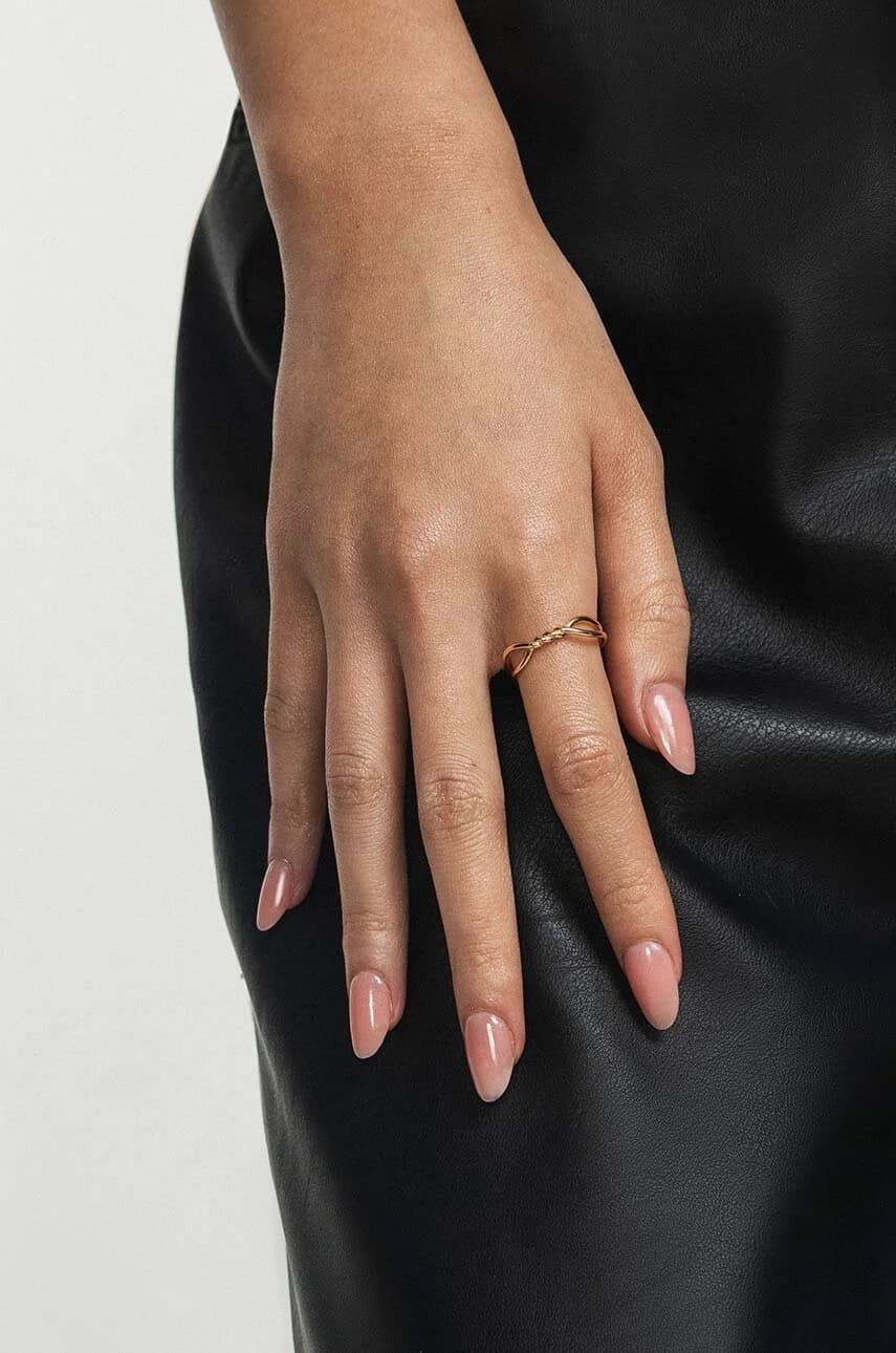 Позолоченное серебряное кольцо TRENDY - фото 3