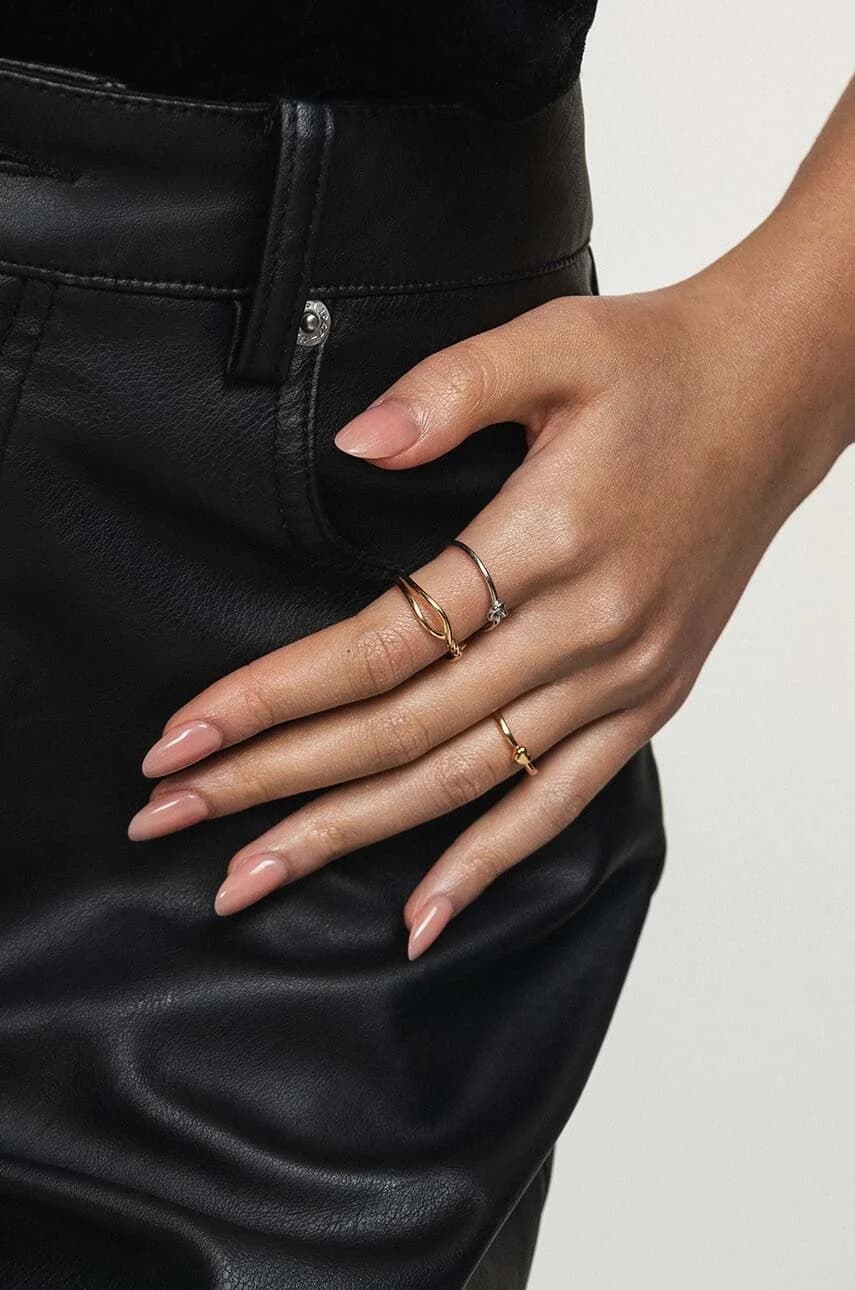 Позолоченное серебряное кольцо TRENDY - фото 4