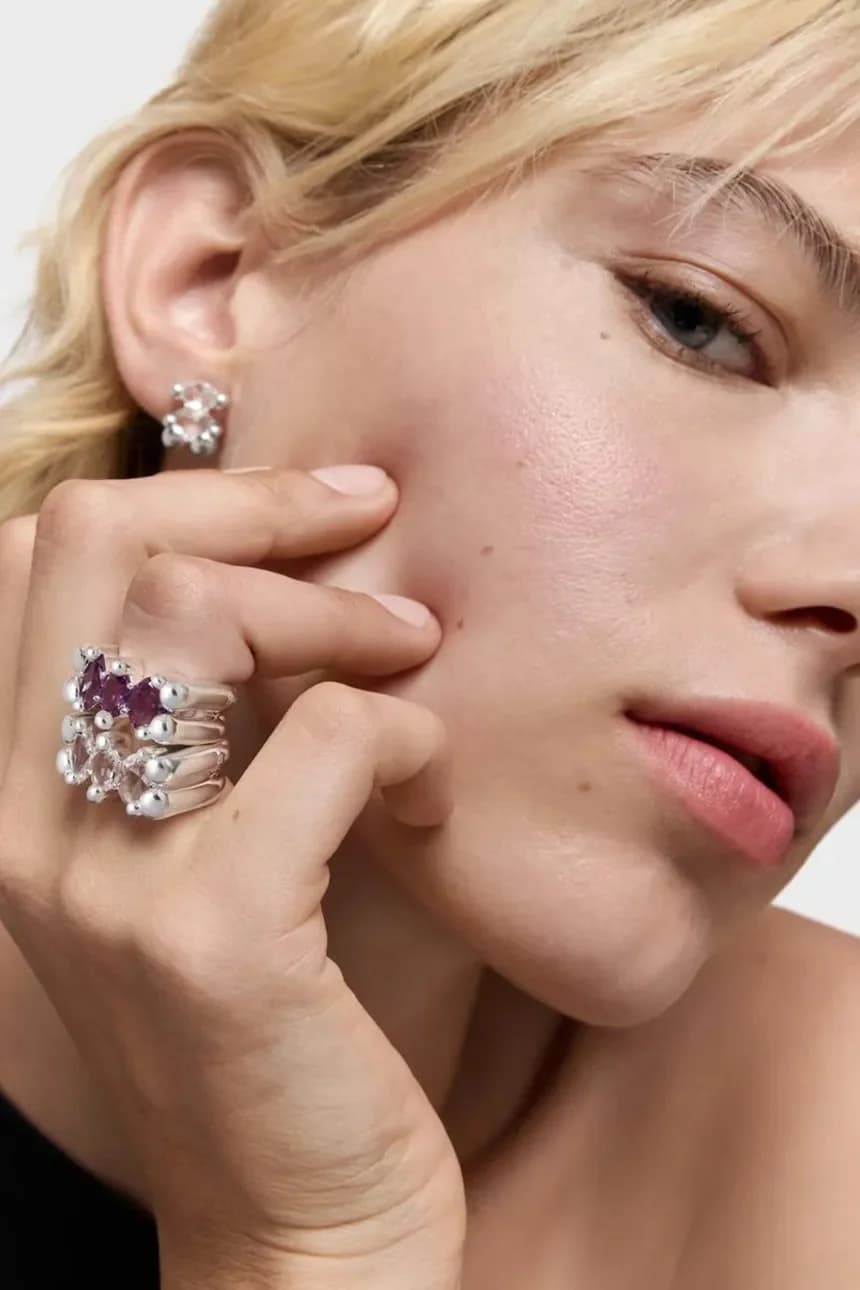 Серебряное кольцо 12 Bold Bear Gem - фото 5