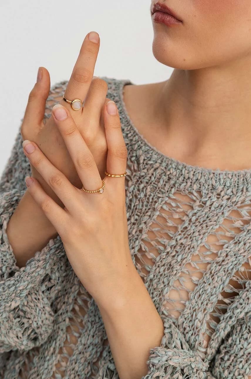 Позолоченное серебряное кольцо ARIEL - фото 5