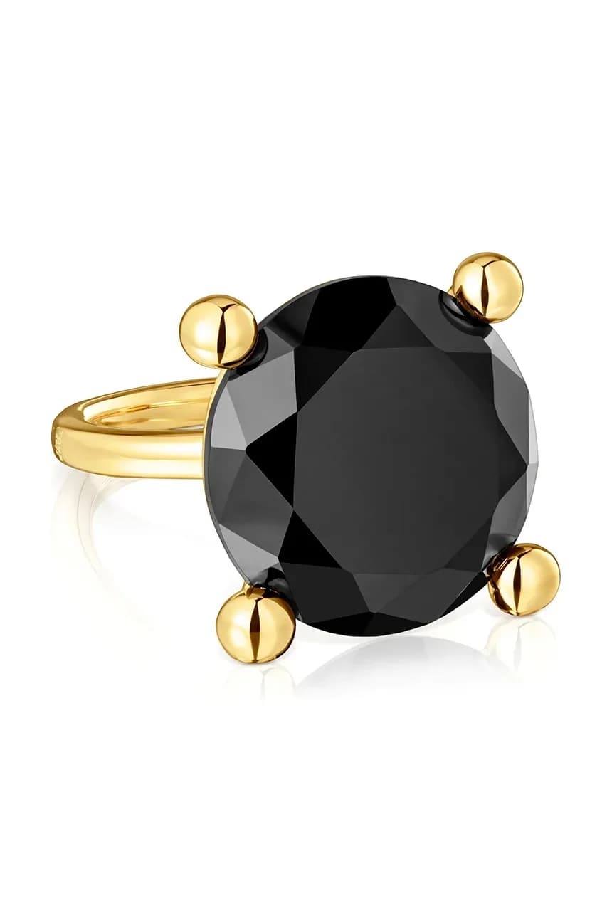 Кольцо из серебра с покрытием из 12-цветного золота. - фото 2