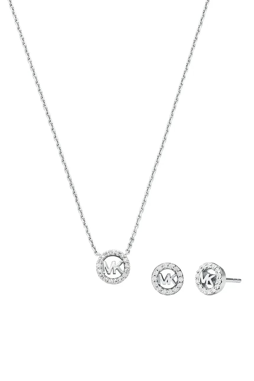 Серебряное колье и серьги