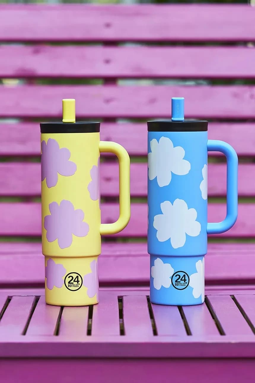 Термокружка соломенная 800мл Синяя - фото 3