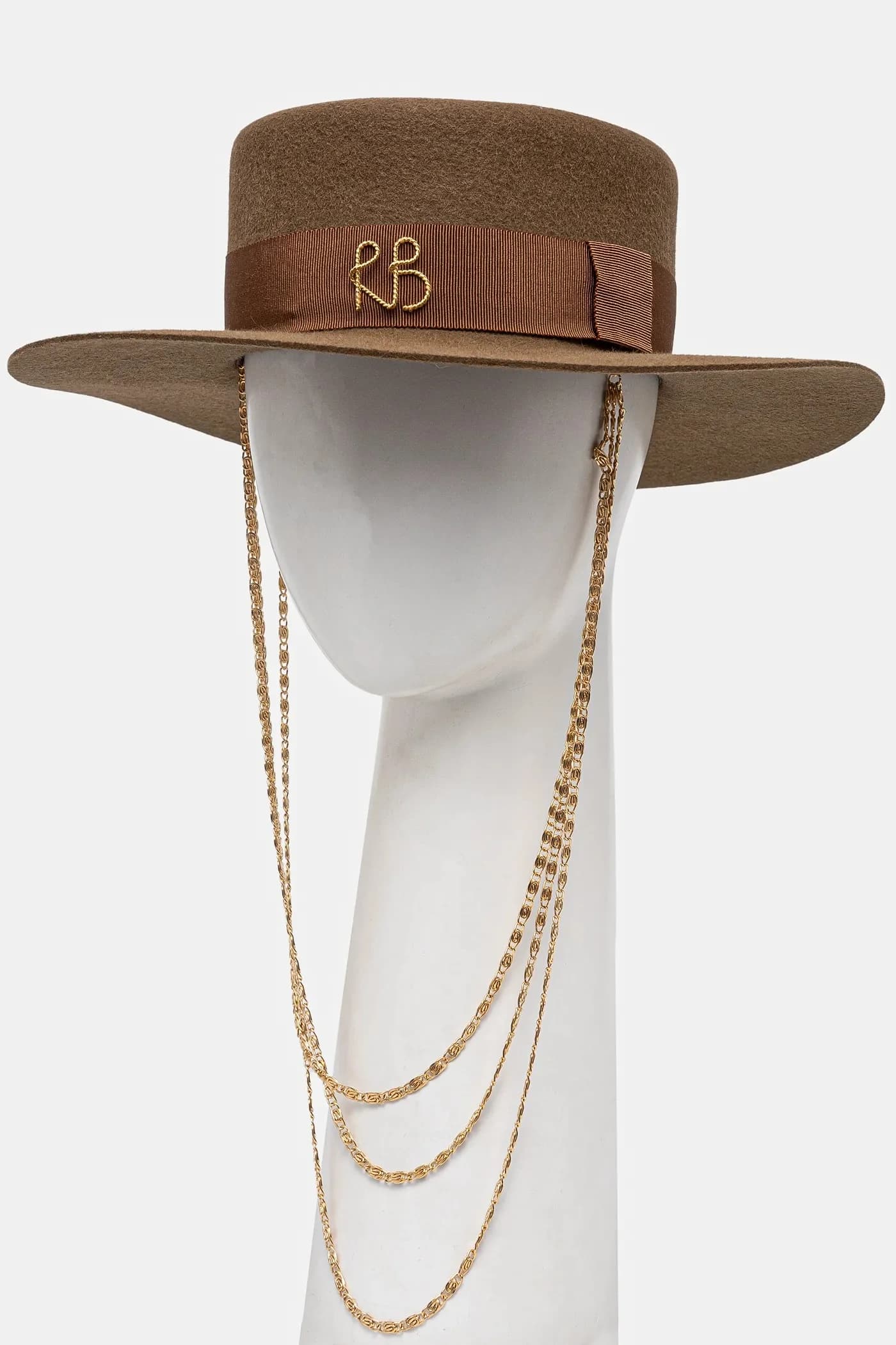 RUSLAN BAGINSKIY Шляпа Canotier с монограммой - фото 2