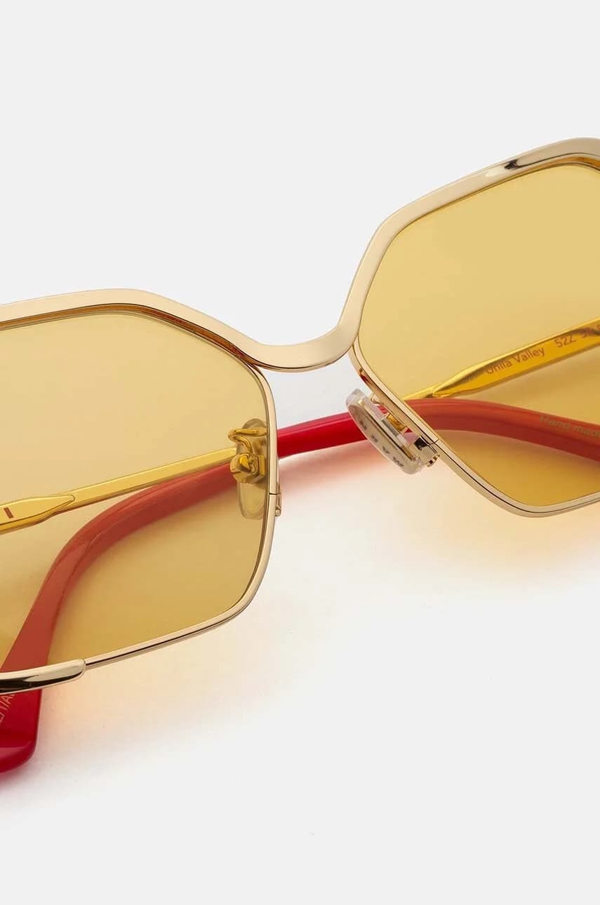 солнцезащитные очки Unila Valley золотисто-горчичного цвета - фото 4