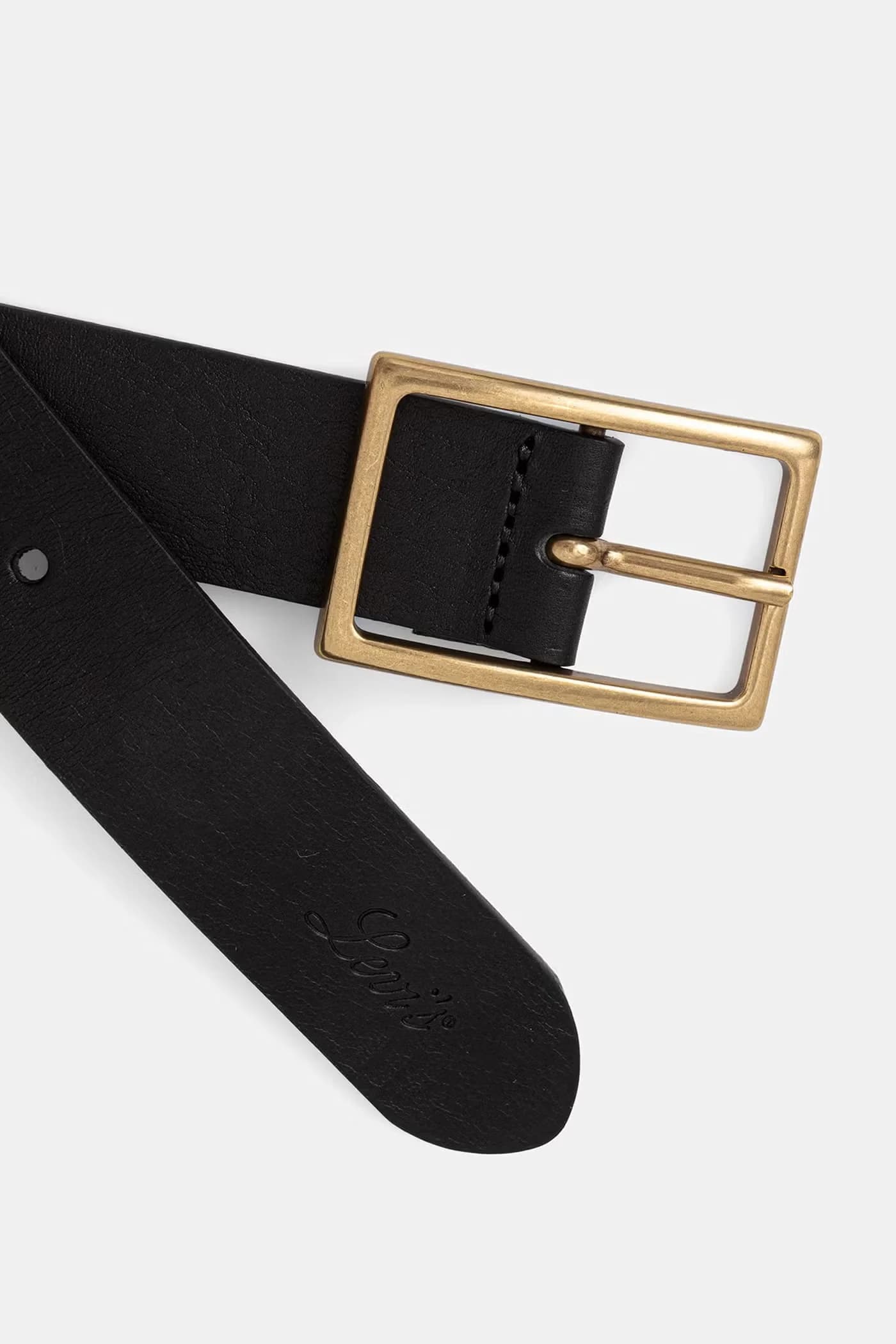 кожаный ремень с ПРЯМОУГОЛЬНОЙ ПРЯЖКОЙ - фото 2