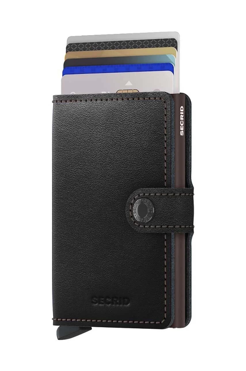 Черно-коричневый кожаный кошелек - фото 2