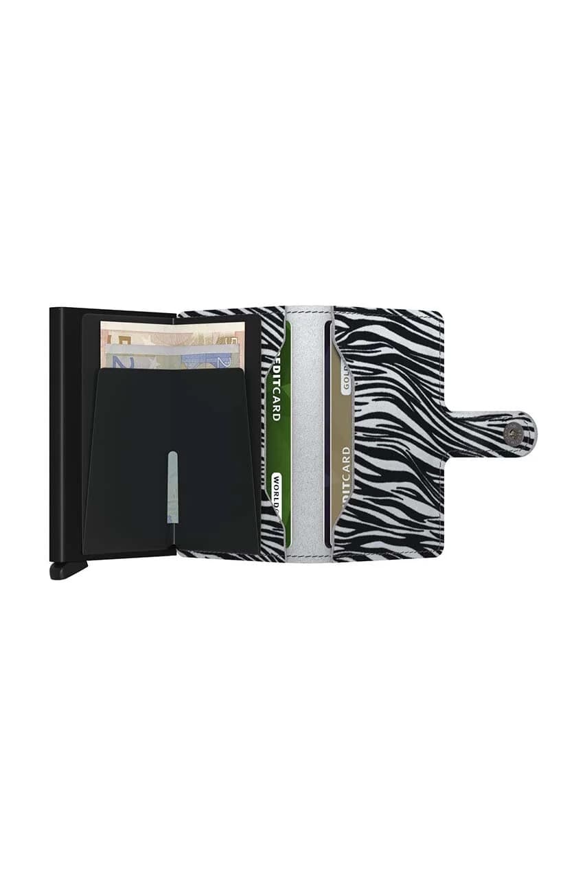 Мини-кошелек Zebra Светло-серый кожаный кошелек - фото 3