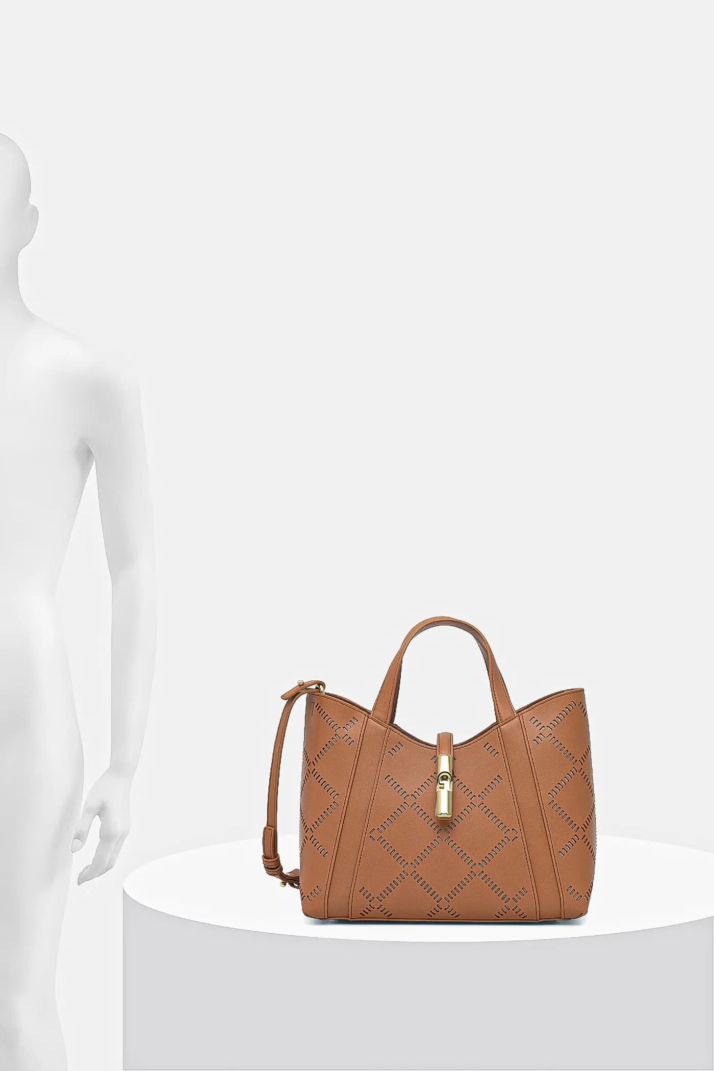 Женская кожаная сумка через плечо Goccia S Tote - фото 6