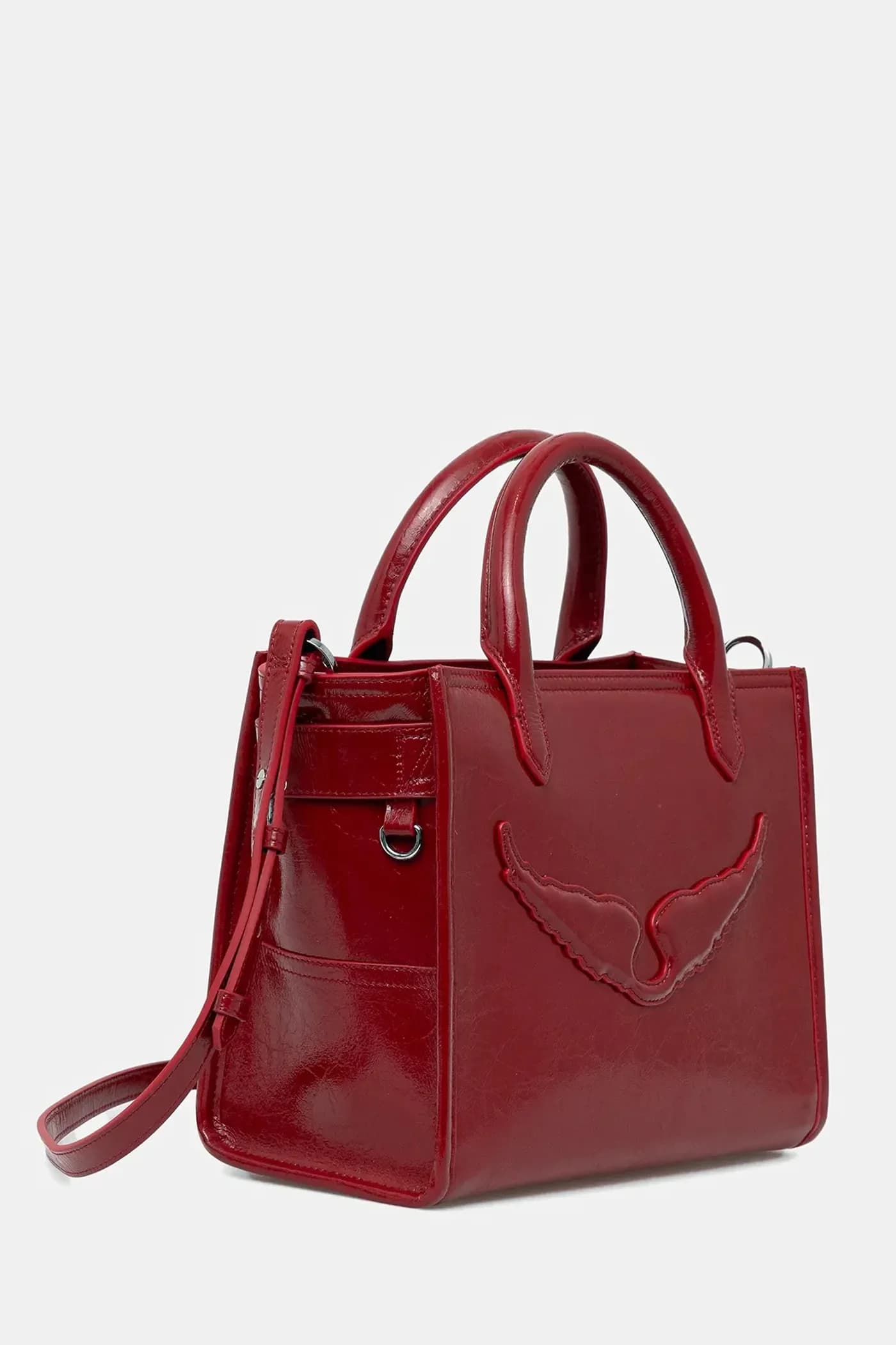 Сумка ANGEL TOTE XS WRINKLED из лакированной кожи - фото 2