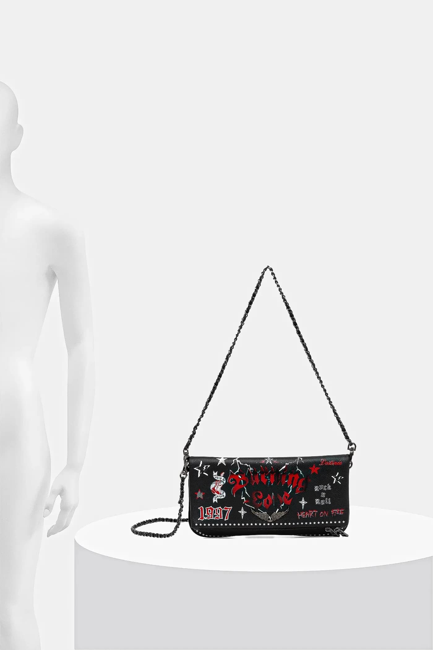 Кожаная сумка ROCK GRAINED LEATHER PUNK - фото 6