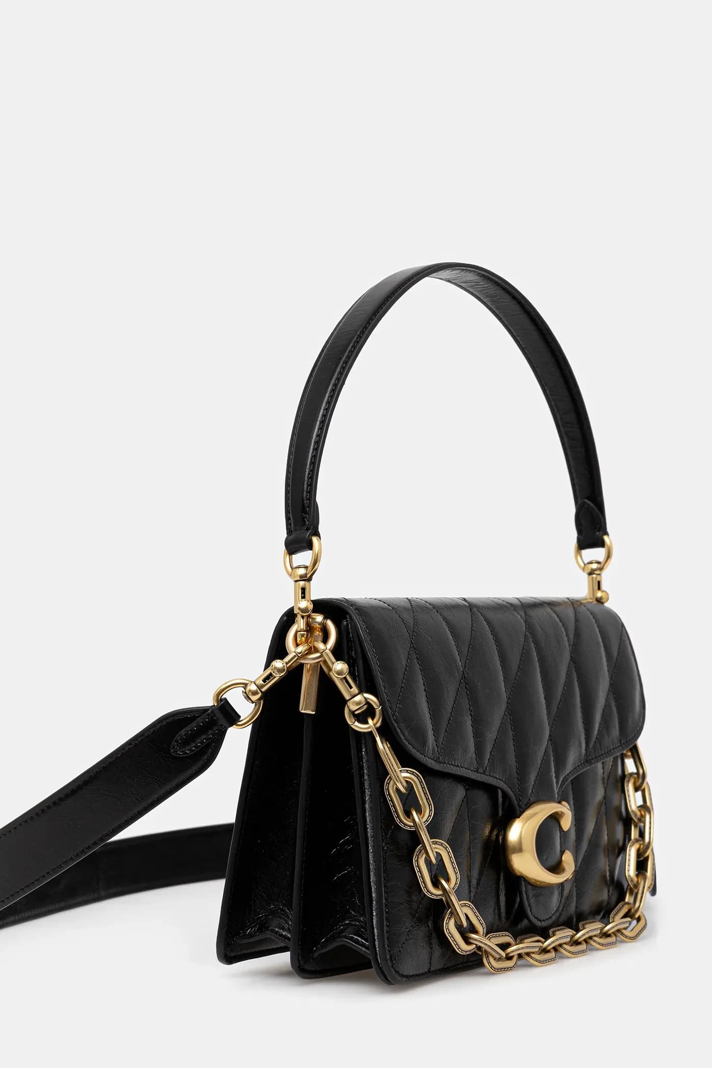 Кожаная сумка через плечо Tabby с стеганой цепочкой - фото 2