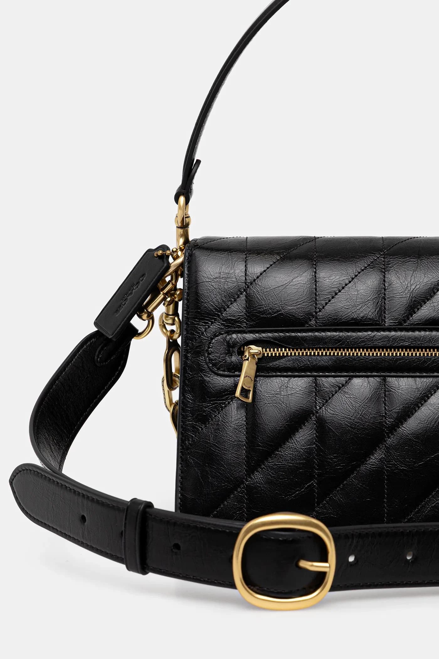 Кожаная сумка через плечо Tabby с стеганой цепочкой - фото 3