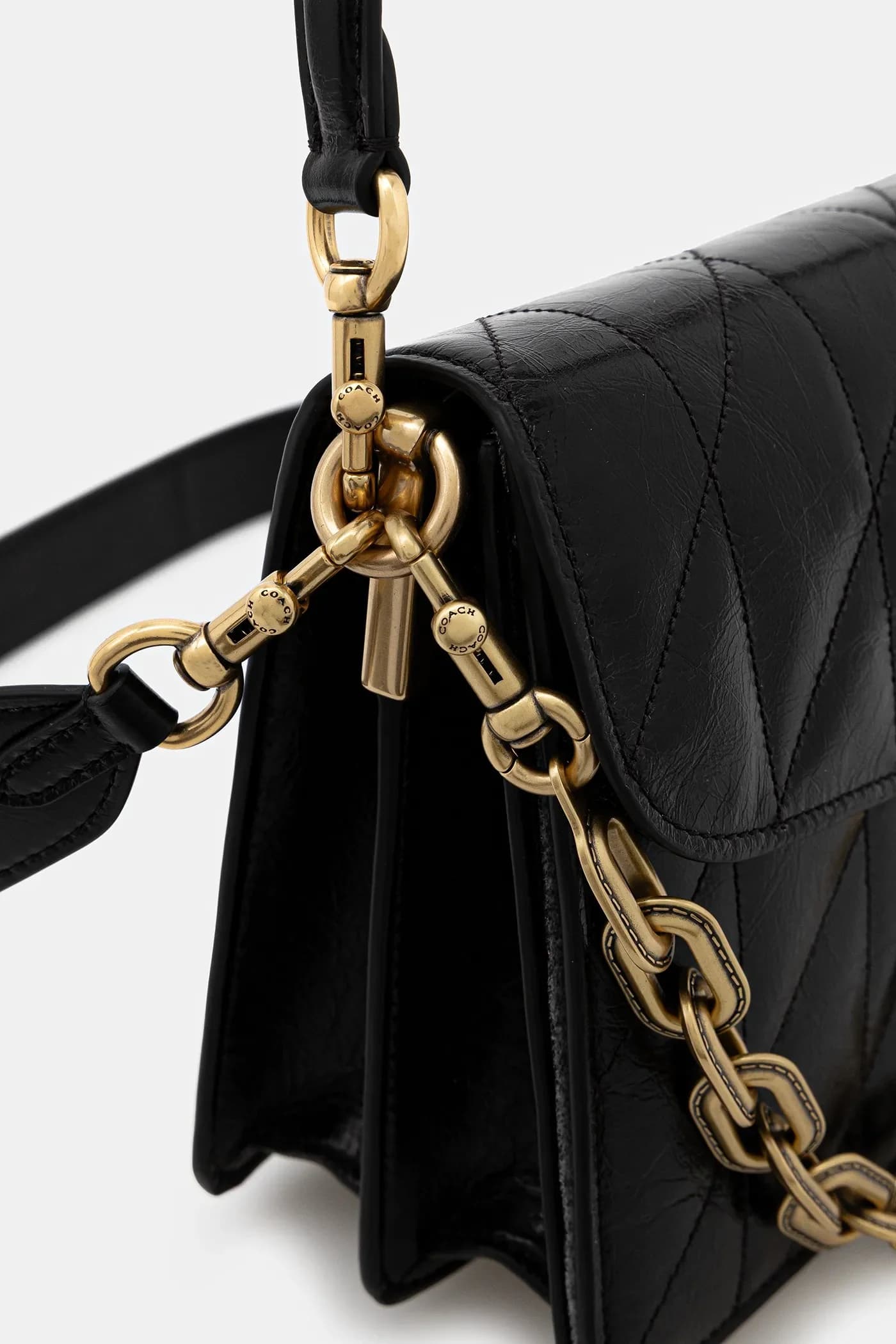 Кожаная сумка через плечо Tabby с стеганой цепочкой - фото 4