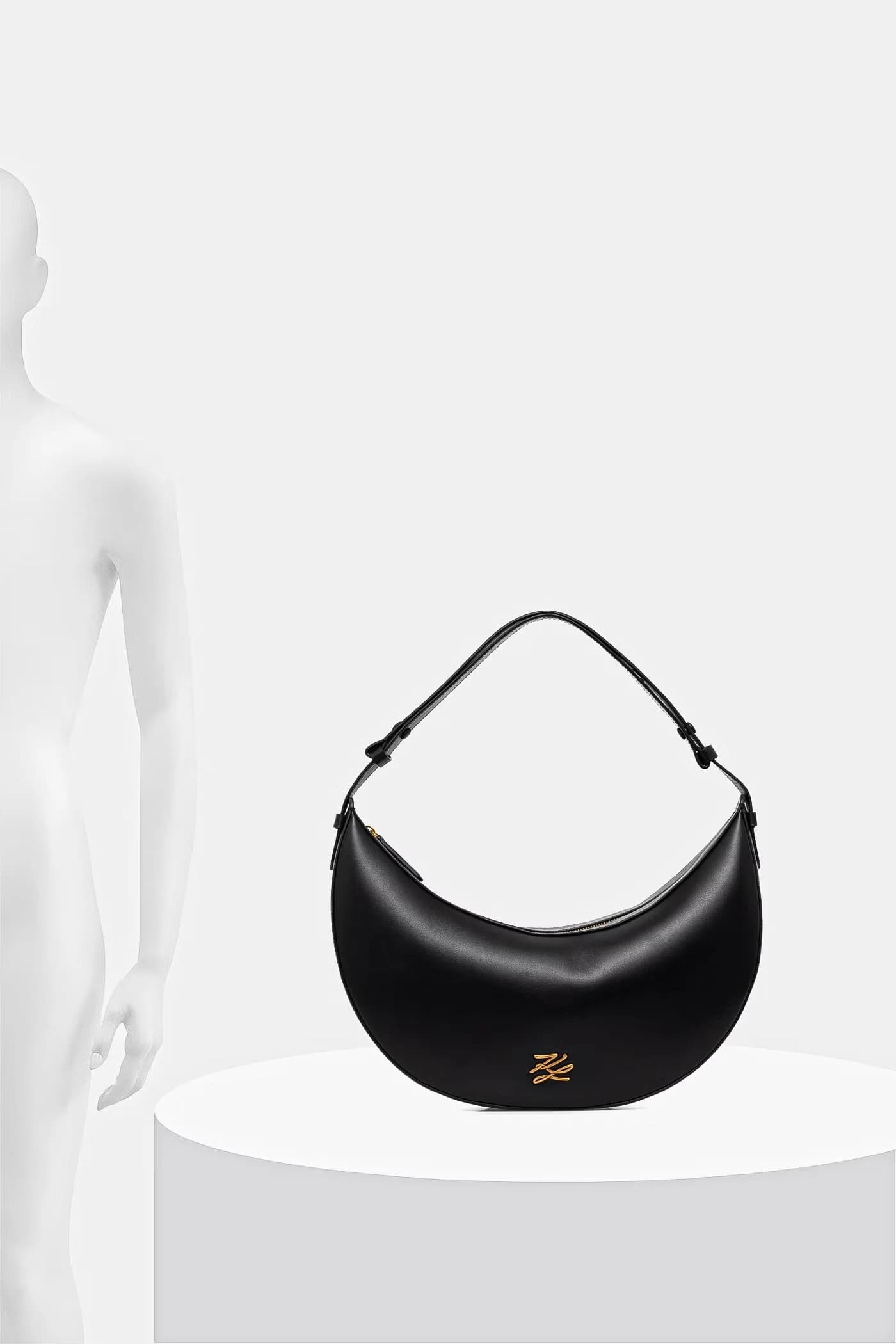 Женская кожаная сумка-круассан K/AUTOGRAPH - фото 6