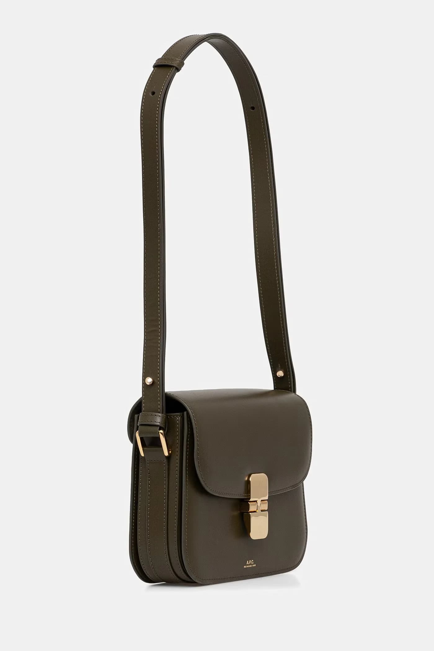 Маленькая кожаная сумка Sac Grace зеленая для женщин - фото 2