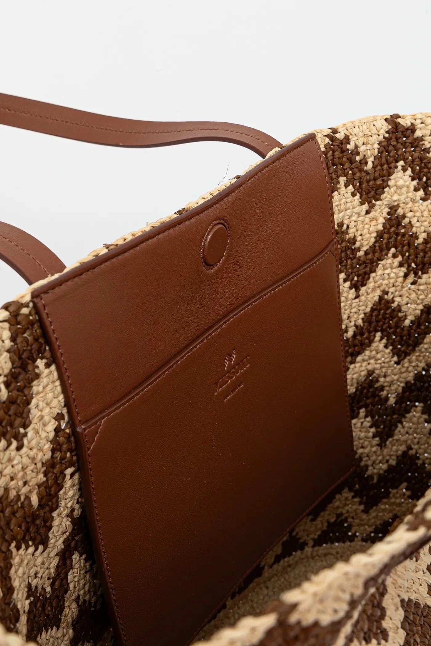 Большая сумка-тоут из рафии - фото 5