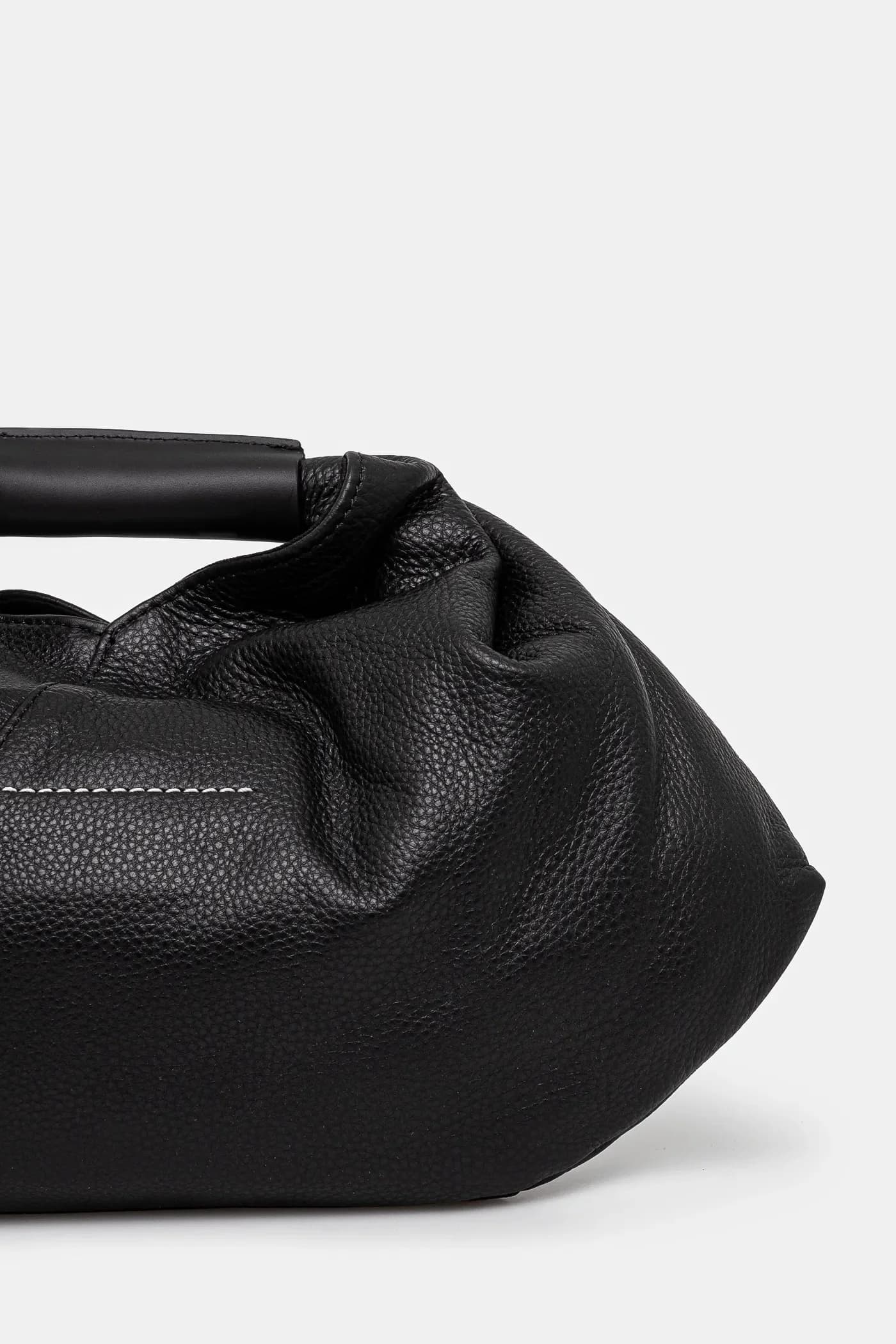 Японская кожаная сумка Mini с драпировкой - фото 3