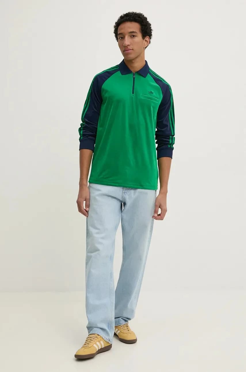 Велюровая бархатная толстовка-поло - фото 2