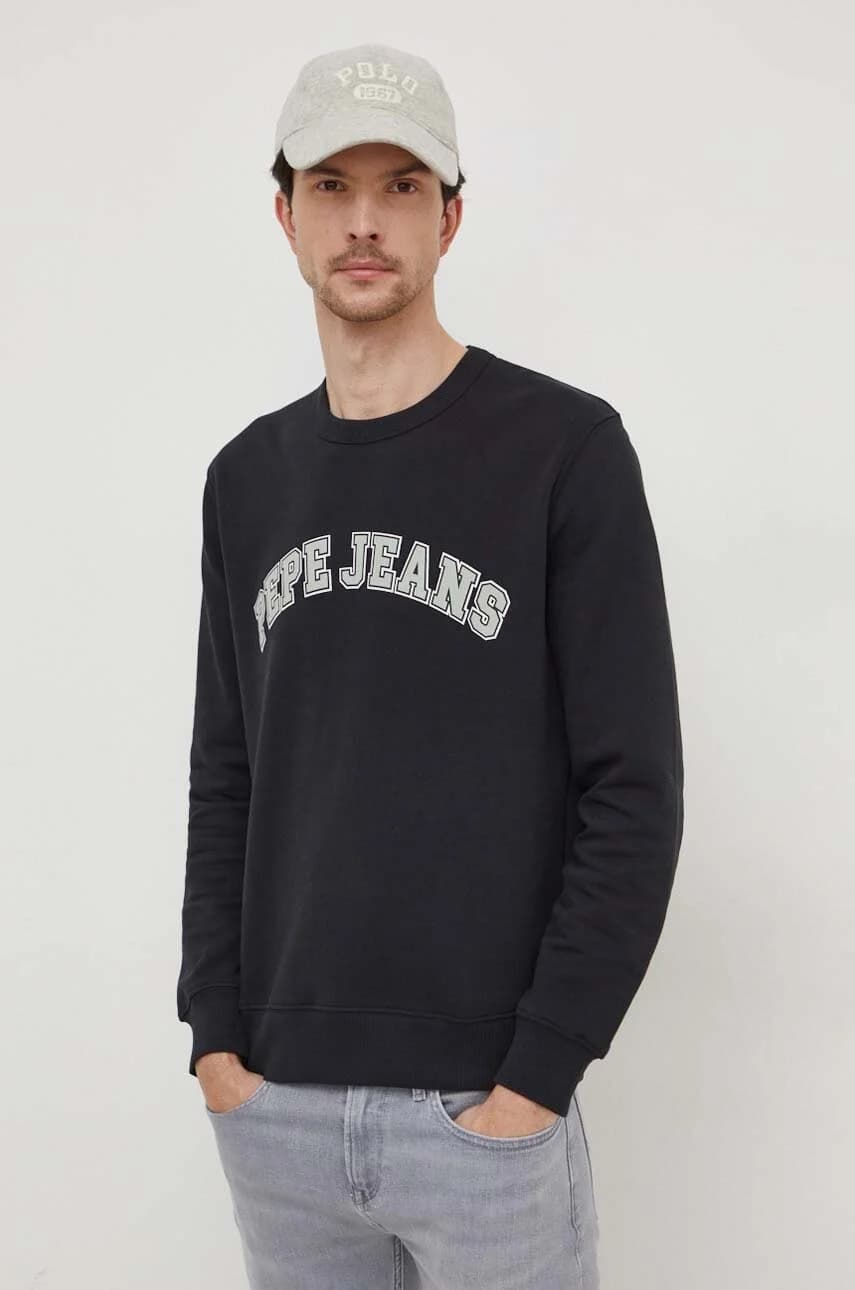 толстовка из хлопка с вороновым узором