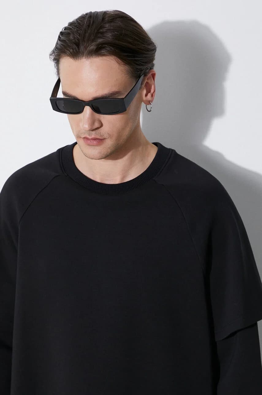 Тонкий двухслойный свитшот с заниженными плечами - фото 6