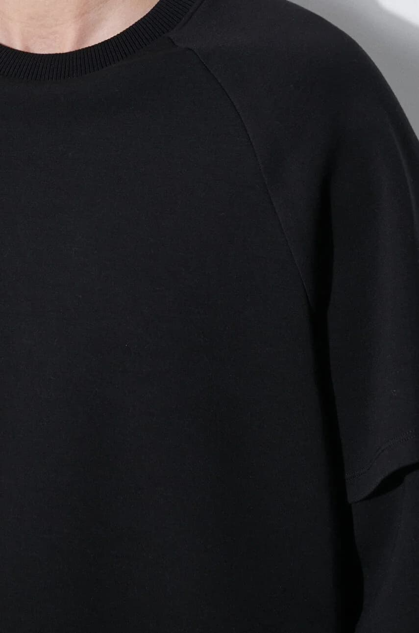 Тонкий двухслойный свитшот с заниженными плечами - фото 7