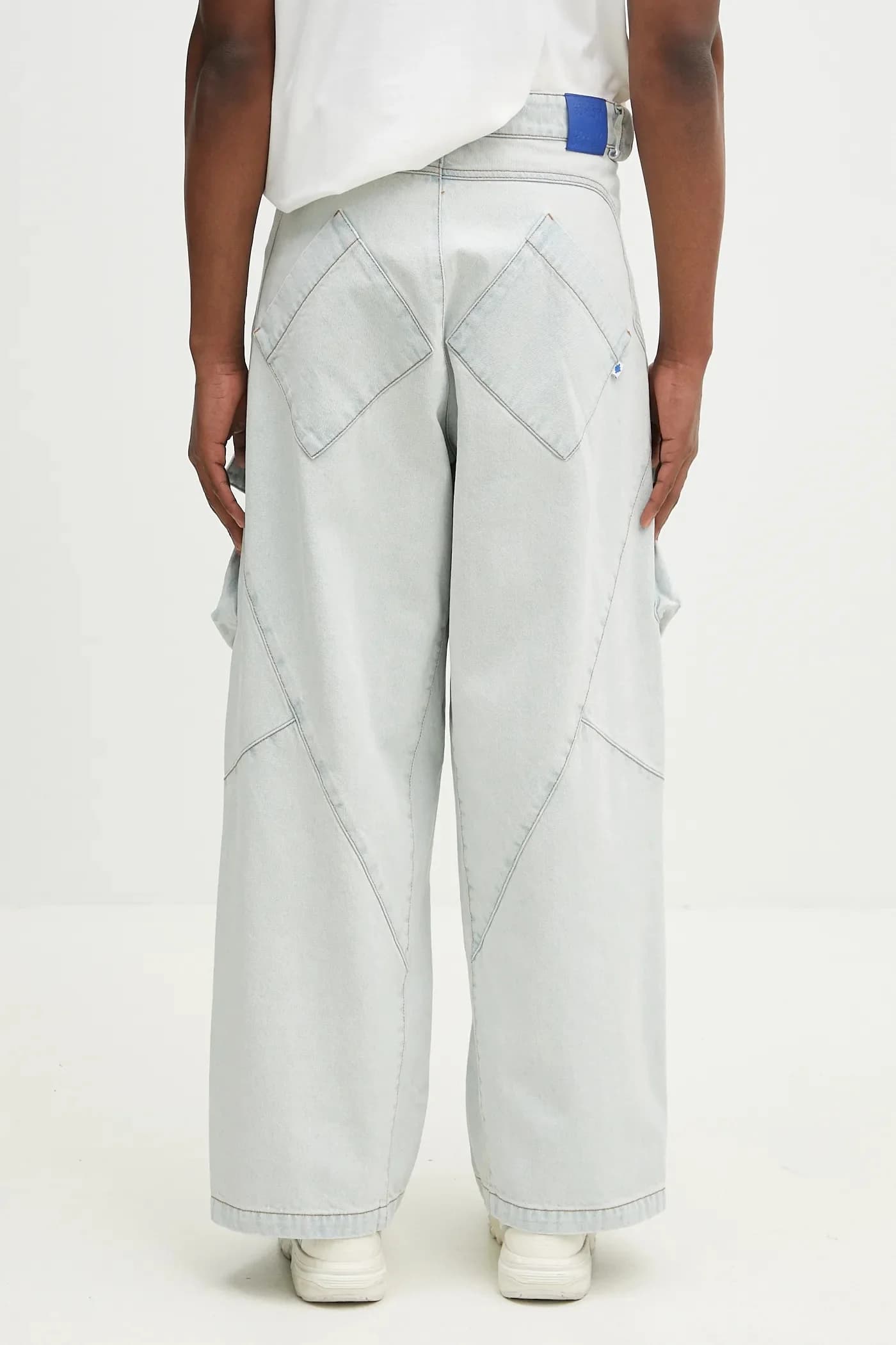 Светло-синие джинсы карго Bleach Denim Wide Cargo из хлопка No Co. - фото 3