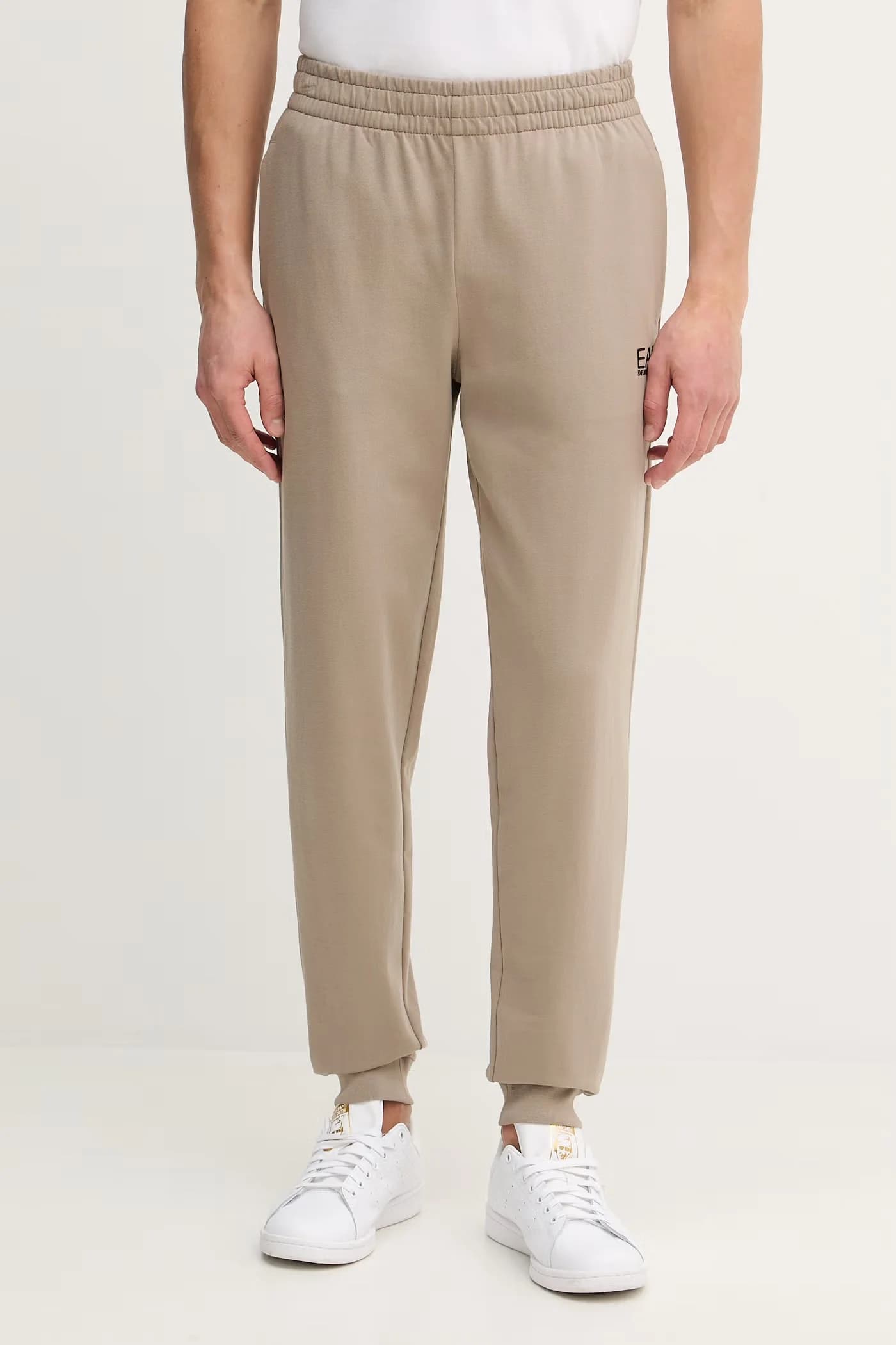 Хлопковый спортивный костюм бежевый для мужчин - фото 4