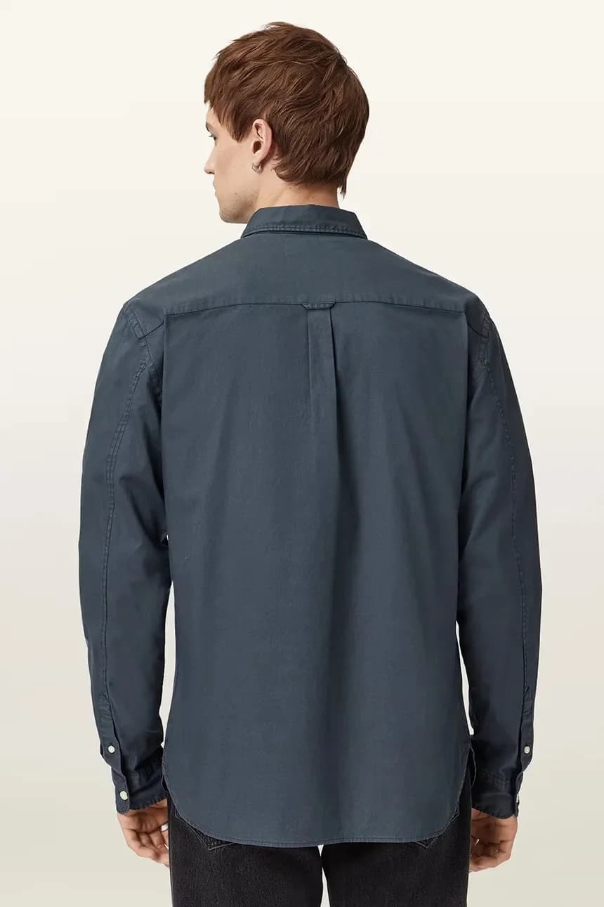 Хлопковая рубашка HAWTHORNE LS SHIRT синяя для мужчин - фото 3