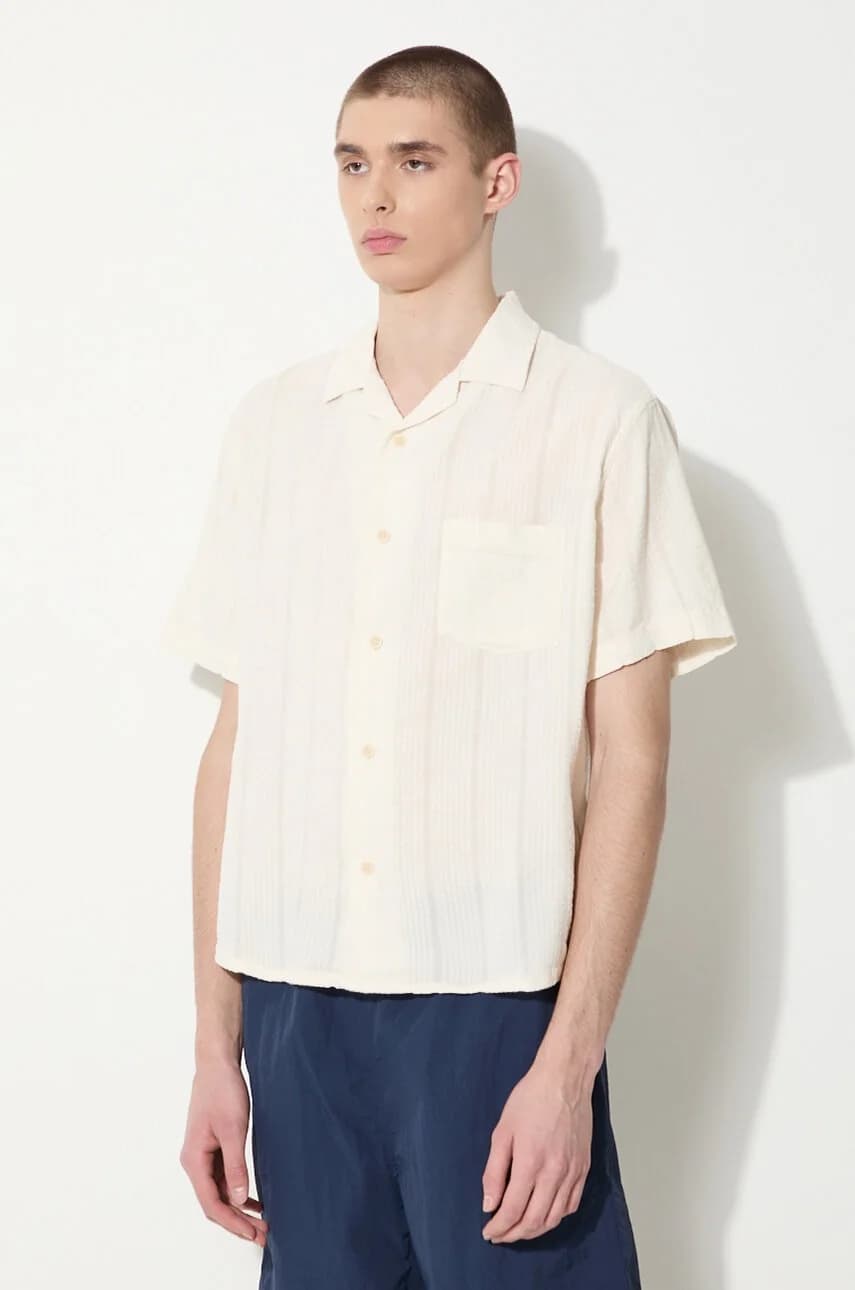 Полосатая рубашка из жатого хлопка