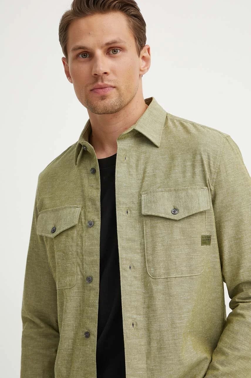 Рубашка из смесового льна - фото 4