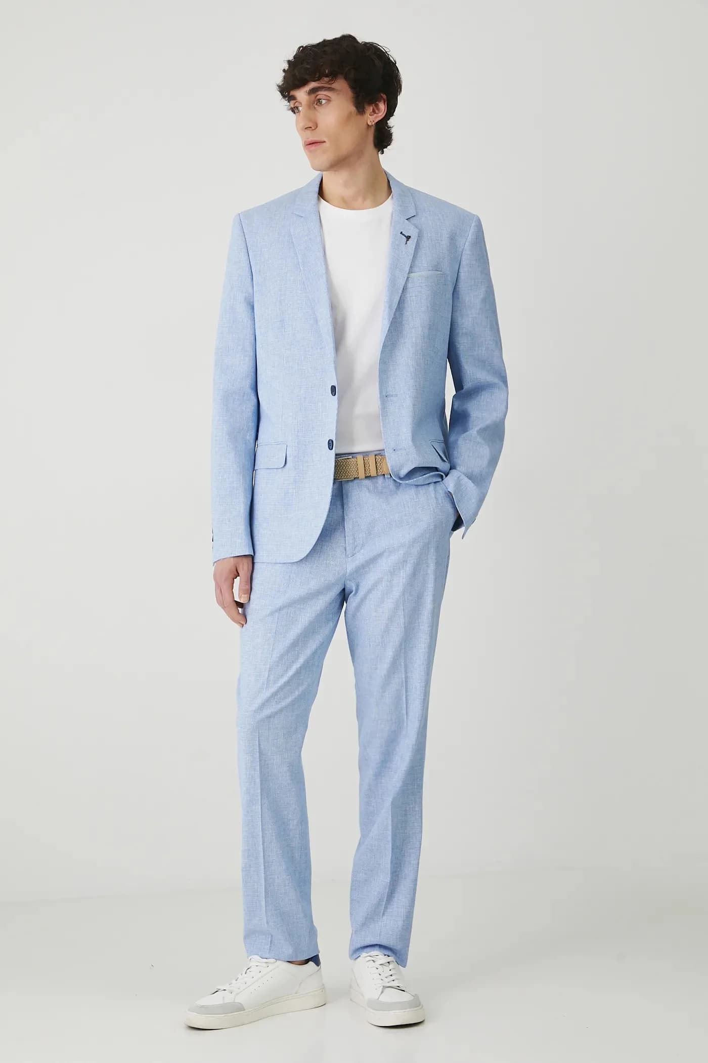 Пиджак из смесового льна - фото 2